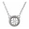 Monture ronde de 5 mm en or blanc 14 carats avec collier de 45,7 cm (18 pouces).