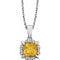 Collier de 45,7 cm (18 pouces) en or 14 carats avec citrine blanche naturelle et diamants naturels (0,04 carat au total).