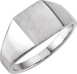 Sterling Silver 12x10 mm Rectangle Signet Ring