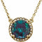 Collier de 40 cm (16 pouces) en or jaune 14 carats, orné d'une alexandrite de laboratoire de 8 mm et de diamants naturels (0,05 carat au total).