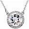 Collier en or blanc 14 carats, topaze blanche ronde de 8 mm et diamants (0,05 carat au total), 40,6 cm (16 pouces).