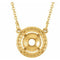 Monture de collier style halo ronde de 8 mm en or jaune 14 carats, 40,6 cm (16 pouces)