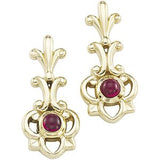 Boucle d'oreille cabochon ornée