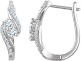 Boucles d'oreilles à deux pierres