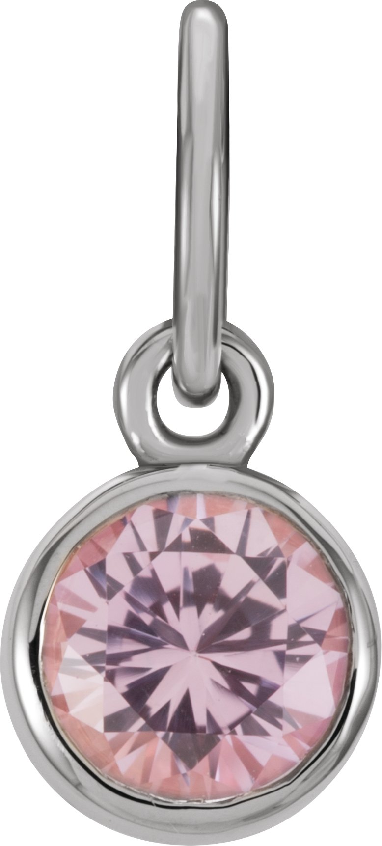 14K White Gold Posh Mommy® Imitation Pink Tourmaline Charm/Pendant