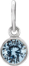 Sterling Silver Posh Mommy® Imitation Aquamarine Charm/Pendant