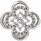 Support de pendentif coulissant Clover en platine 12,52 x 12,52 mm