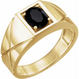 Bague en or jaune 14 carats et onyx noir naturel
