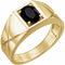 Bague en or jaune 14 carats et onyx noir naturel