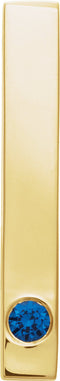 14K Yellow Gold Natural Blue Sapphire Family Engravable Bar Pendant