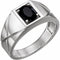 Bague en or blanc 14 carats et onyx noir naturel