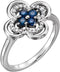 14K White Gold Natural Blue Sapphire & 1/10 CTW Natural Diamond Ring