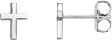 14K White Gold 7.5 mm Cross Earrings