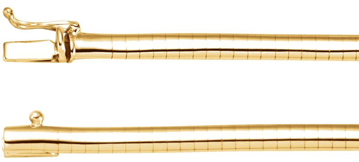 14K Yellow Gold 4 mm Omega 18" Chain
