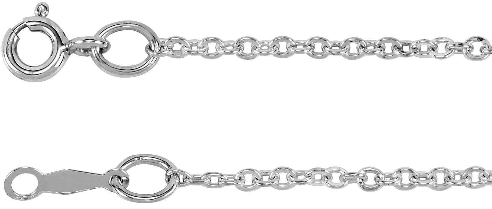 Sterling Silver 1.75 mm Cable 16" Chain