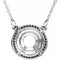 Monture de collier style halo ronde de 10 mm en or blanc 14 carats, 40,6 cm (16 pouces)