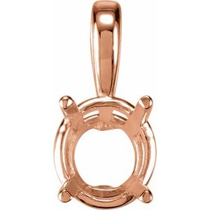 Pendentif solitaire rond pour jeune en or rose 14 carats de 3 mm