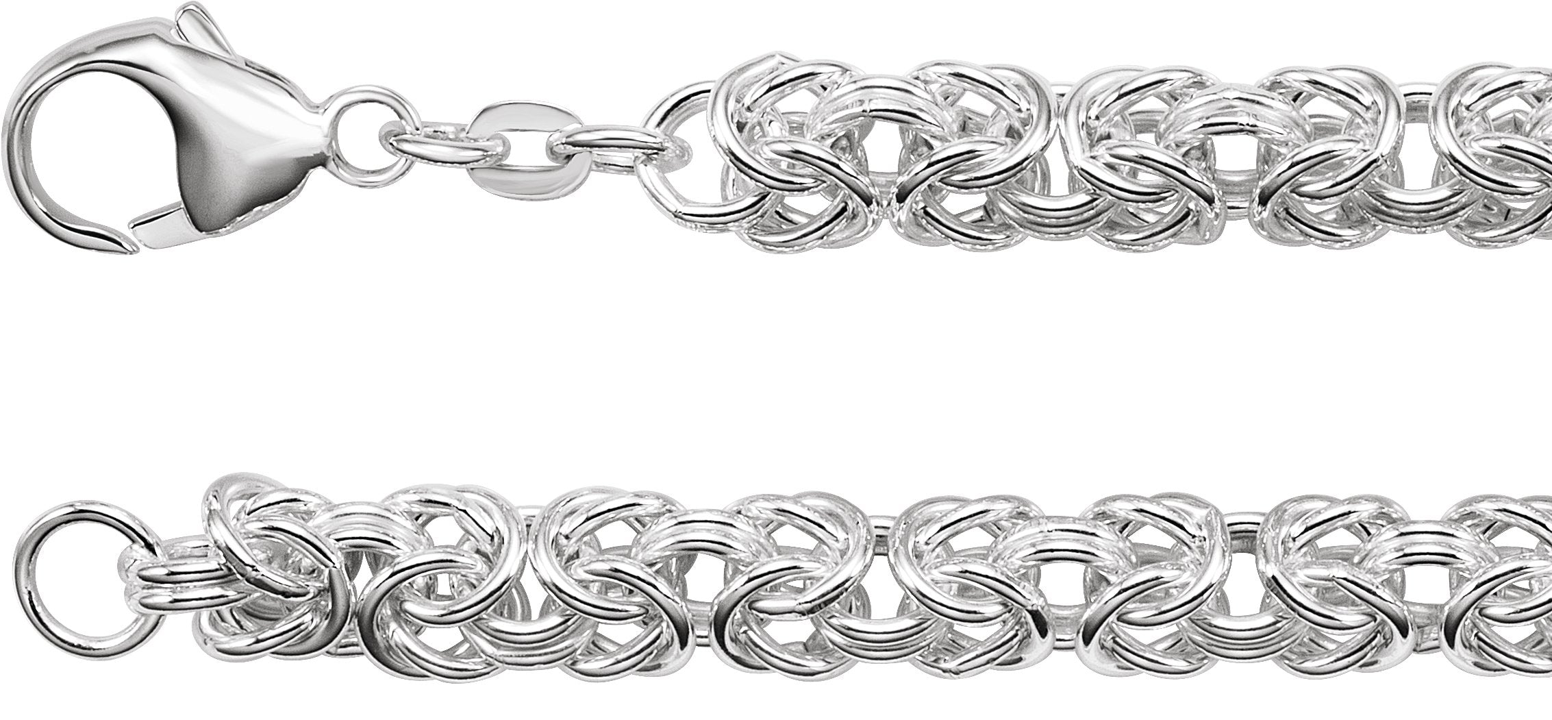 Sterling Silver 6 mm Byzantine 7" Chain