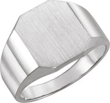 Sterling Silver 14x12 mm Octagon Signet Ring