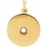 Disque rond en or jaune 14 carats de 3 mm, monture de collier 16-18 pouces