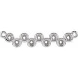 Collier central en or blanc 18 carats serti clos, avec barrette centrale