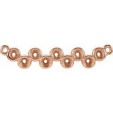 Collier avec pendentif central en or rose 14 carats serti clos.