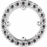 Pendentif rond de style halo de 8 mm en or blanc 14 carats
