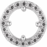 Pendentif rond style halo de 4,5 mm en or blanc 14 carats