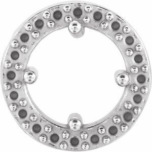 Pendentif rond style halo de 4,5 mm en or blanc 14 carats