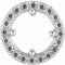 Pendentif rond style halo de 4,5 mm en or blanc 14 carats