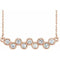 Collier en or rose 14 carats serti clos de diamants naturels (0,5 carat au total), 40-45 cm (16-18 pouces).