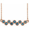 Collier en or rose 14 carats serti clos d'aigue-marine naturelle, 40-45 cm