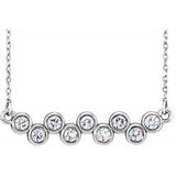 Collier avec barrette sertie de diamants naturels blancs 14 carats (0,5 carat au total), 40-45 cm (16-18 pouces).
