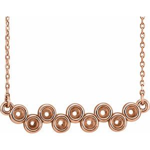 Monture de collier sertie clos en or rose 14 carats, barrette de 16 à 18 pouces