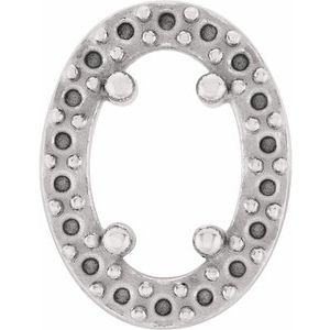 Pendentif coulissant ovale style halo 5x3 mm en or blanc 14 carats