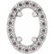 Pendentif coulissant ovale style halo 5x3 mm en or blanc 14 carats