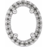 Pendentif coulissant ovale style halo 7x5 mm en or blanc 14 carats