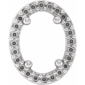 Pendentif coulissant ovale style halo 7x5 mm en or blanc 14 carats