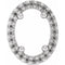 Pendentif coulissant ovale style halo 7x5 mm en or blanc 14 carats