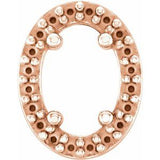Pendentif coulissant ovale style halo 6x4 mm en or rose 14 carats