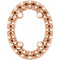Pendentif coulissant ovale style halo 6x4 mm en or rose 14 carats