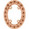 Pendentif coulissant ovale style halo 5x3 mm en or rose 14 carats