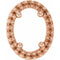 Pendentif coulissant ovale style halo 7x5 mm en or rose 14 carats