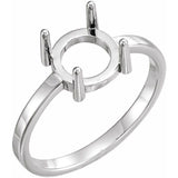 Bague de montage pour cabochon rond de 8 mm en or blanc 10 carats