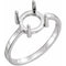 Bague de montage pour cabochon rond de 8 mm en or blanc 10 carats