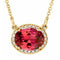 Collier de 42 cm (16 1/2 po) en or 14 carats, orné d'un rubis jaune de laboratoire et de diamants naturels (0,04 carat au total).
