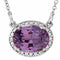 Collier de 42 cm (16 1/2 po) en or 14 carats, améthyste blanche naturelle et diamants naturels (0,04 carat au total).