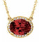 Collier de 42 cm (16 1/2 po) en or jaune 14 carats, grenat naturel du Mozambique et diamants naturels (0,04 carat au total).