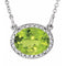 Collier de 42 cm (16 1/2 po) en or 14 carats, péridot blanc naturel et diamants naturels (0,04 carat au total).