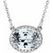 Collier de 42 cm (16,5 pouces) en or blanc 14 carats, topaze blanche naturelle et diamants naturels (0,05 carat au total).